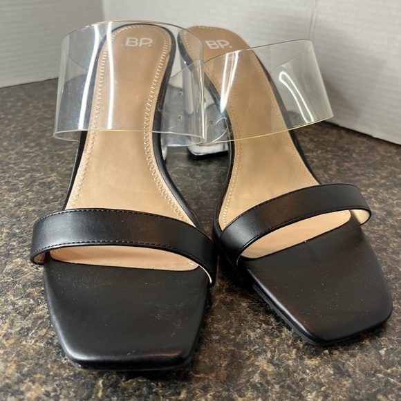 NEW BP Naomi Women's Size 10 Slide Sandals Clear Thick Heels 4" Block Heels - Picture 3 of 9